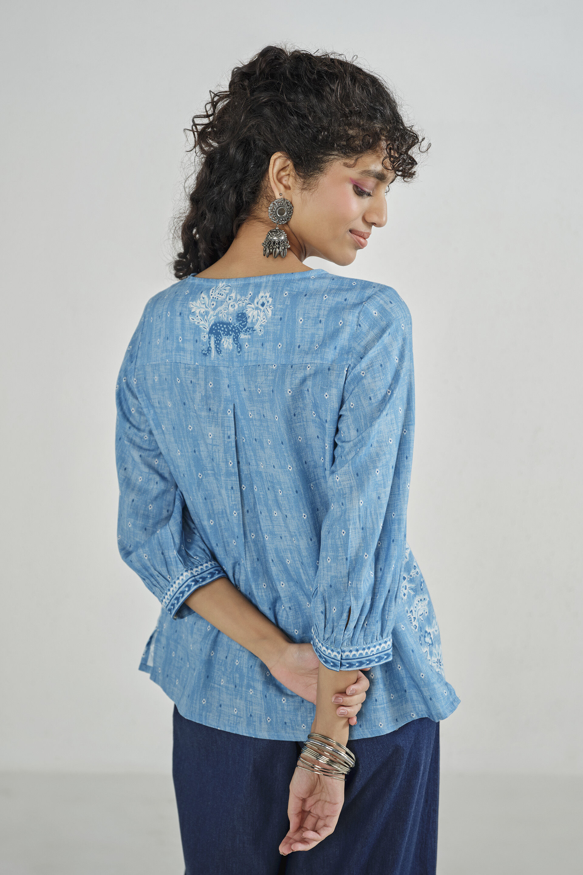 Sky Knot Boxy Top, Sky Blue, image 5
